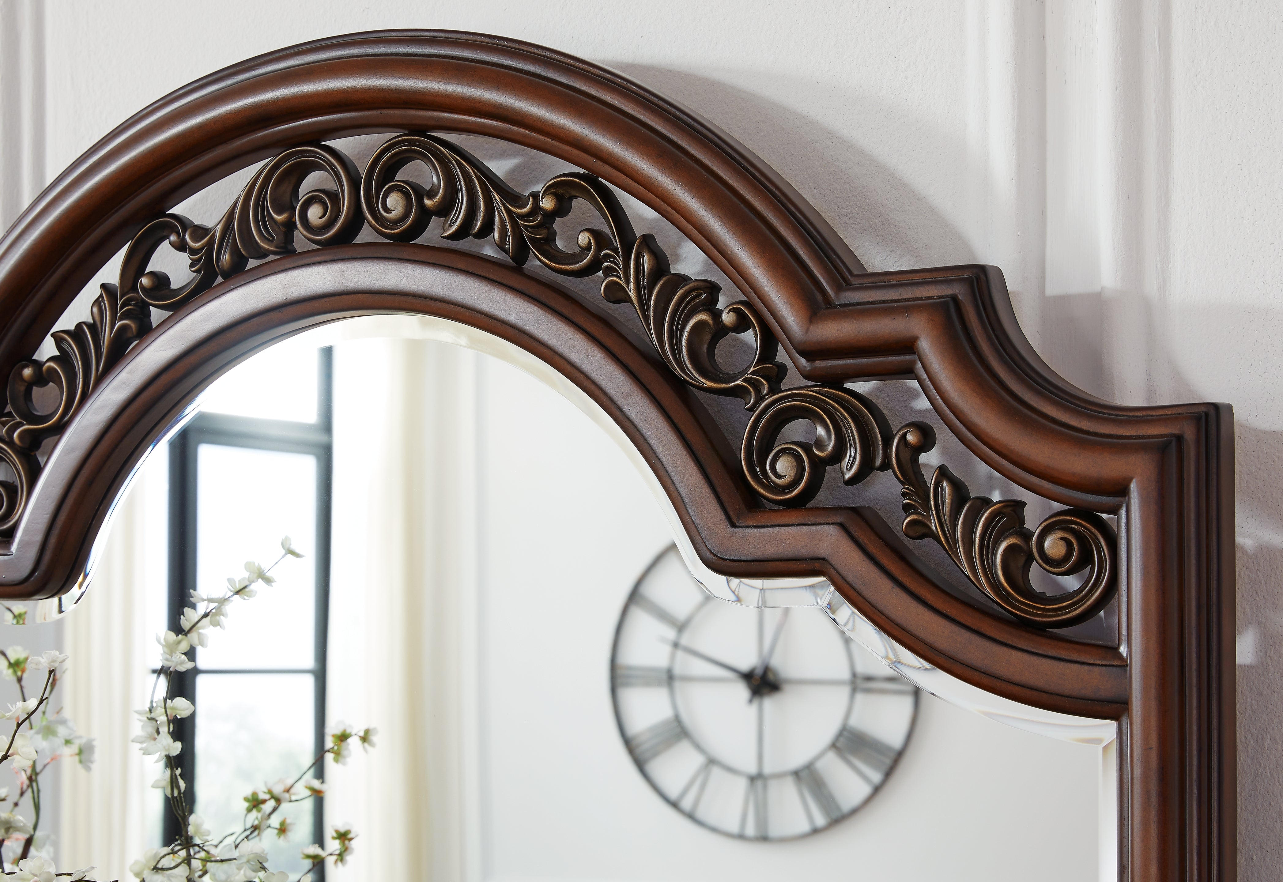 Ashley Furniture - Lavinton Dresser & Mirror - Dark Brown Wood|Glass - Dresser & Mirror - Additional View 2