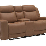 Adeline Leather Power Loveseat With Console - Butternut - Additional View 1