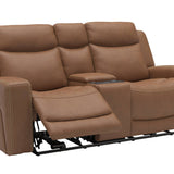 Adeline Leather Power Loveseat With Console - Butternut - Additional View 2