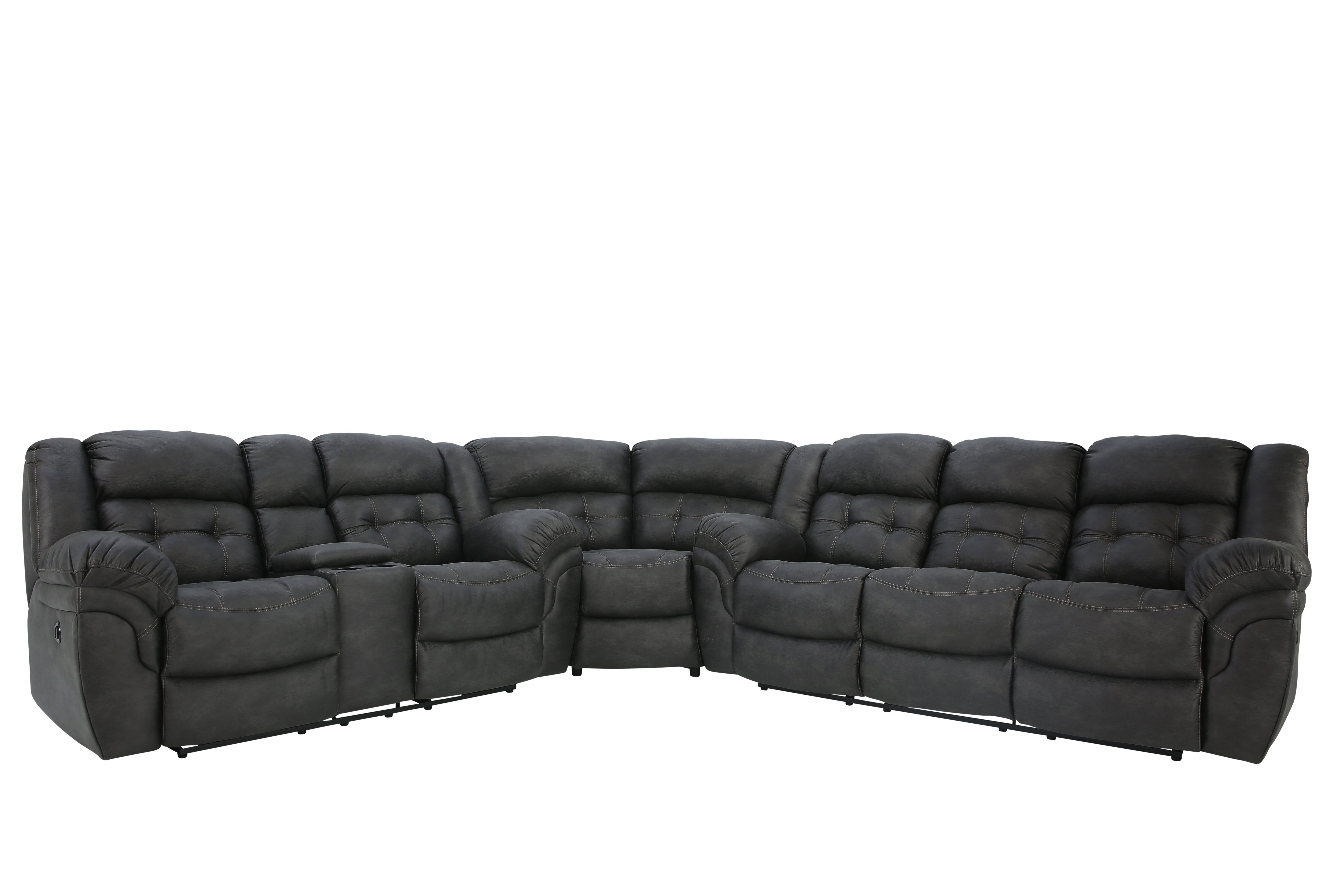 Haygen 3 Piece Power Sectional - Charcoal