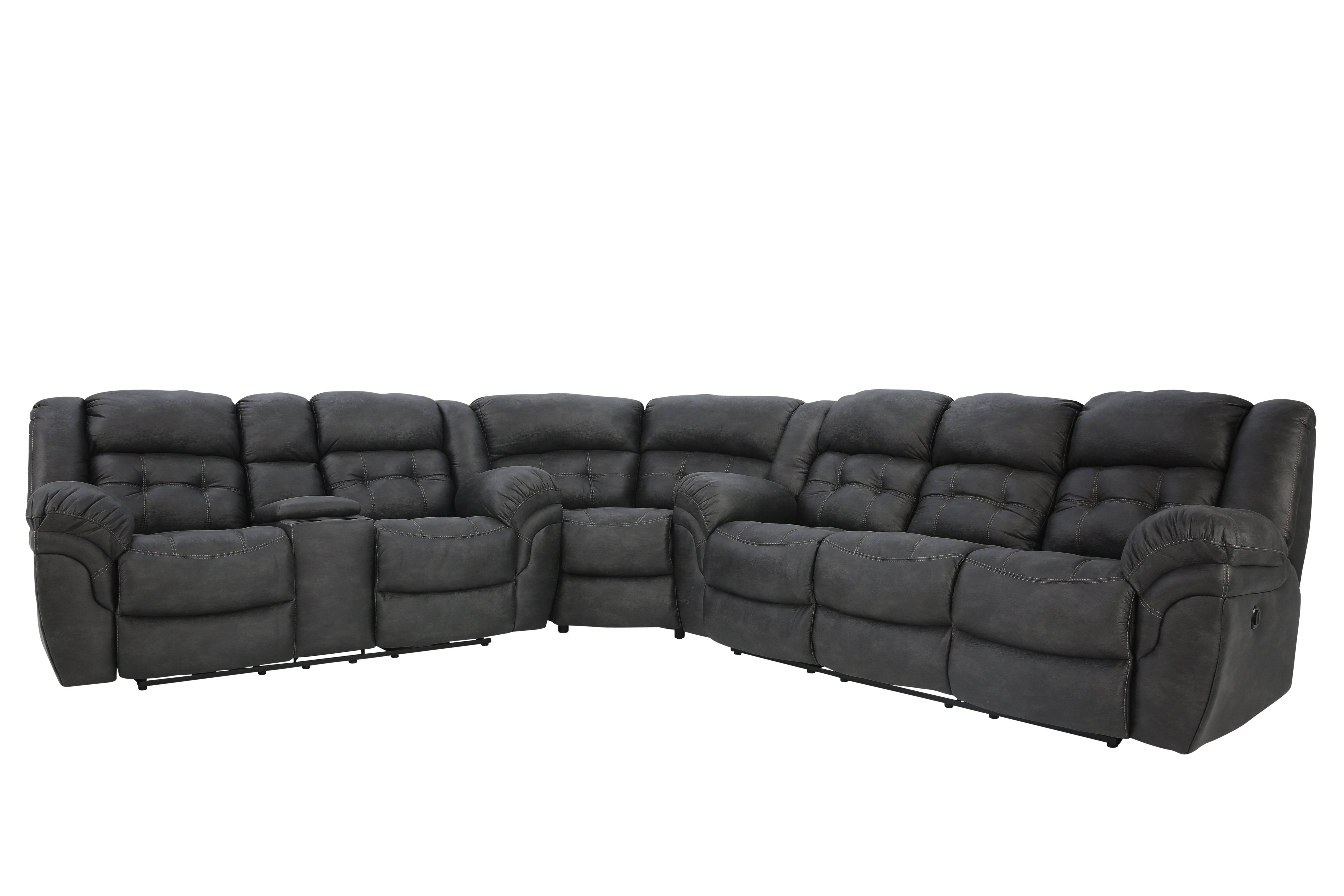 Haygen 3 Piece Power Sectional - Charcoal - Additional View 1