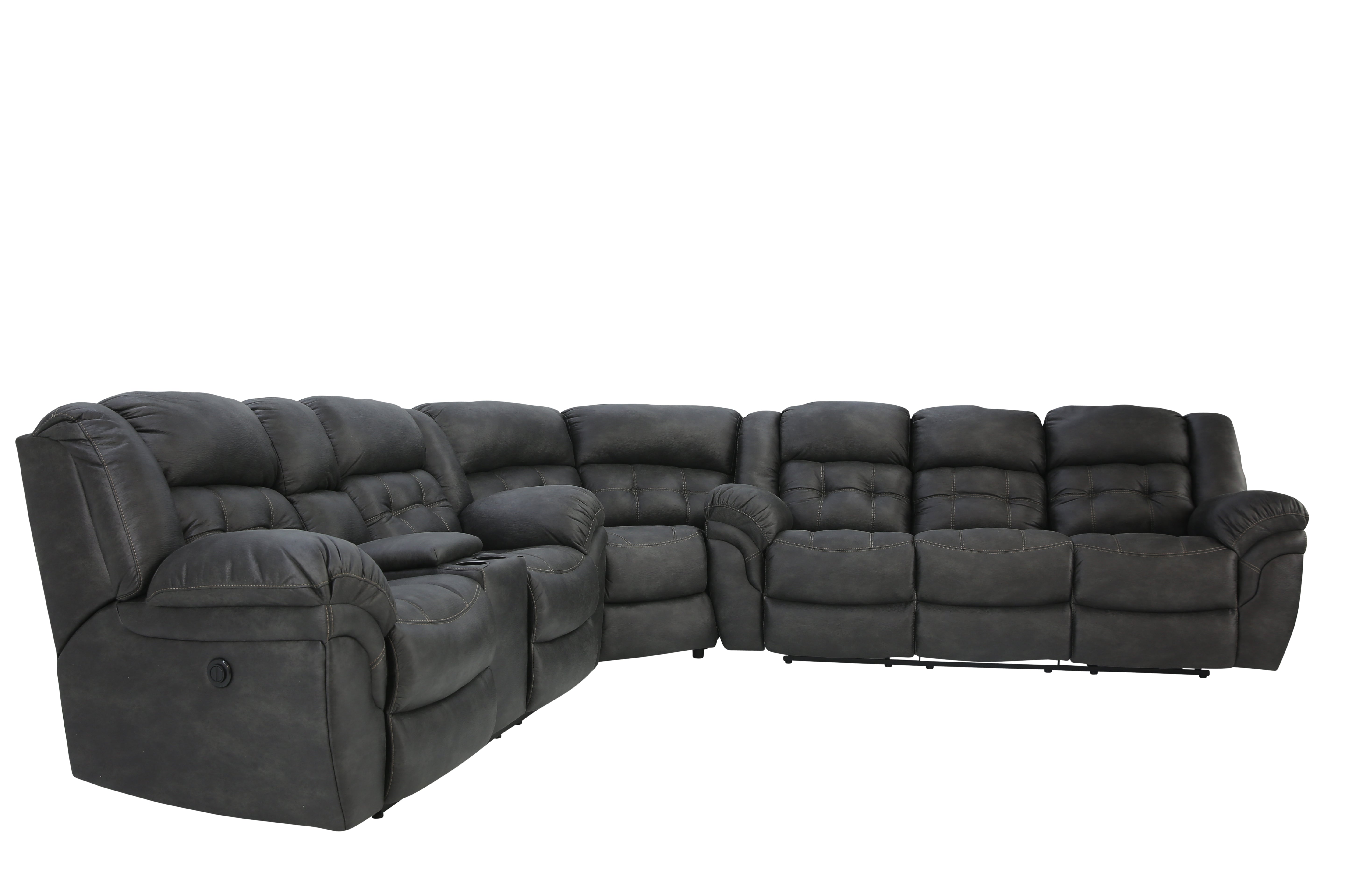 Haygen 3 Piece Power Sectional - Charcoal - Additional View 2