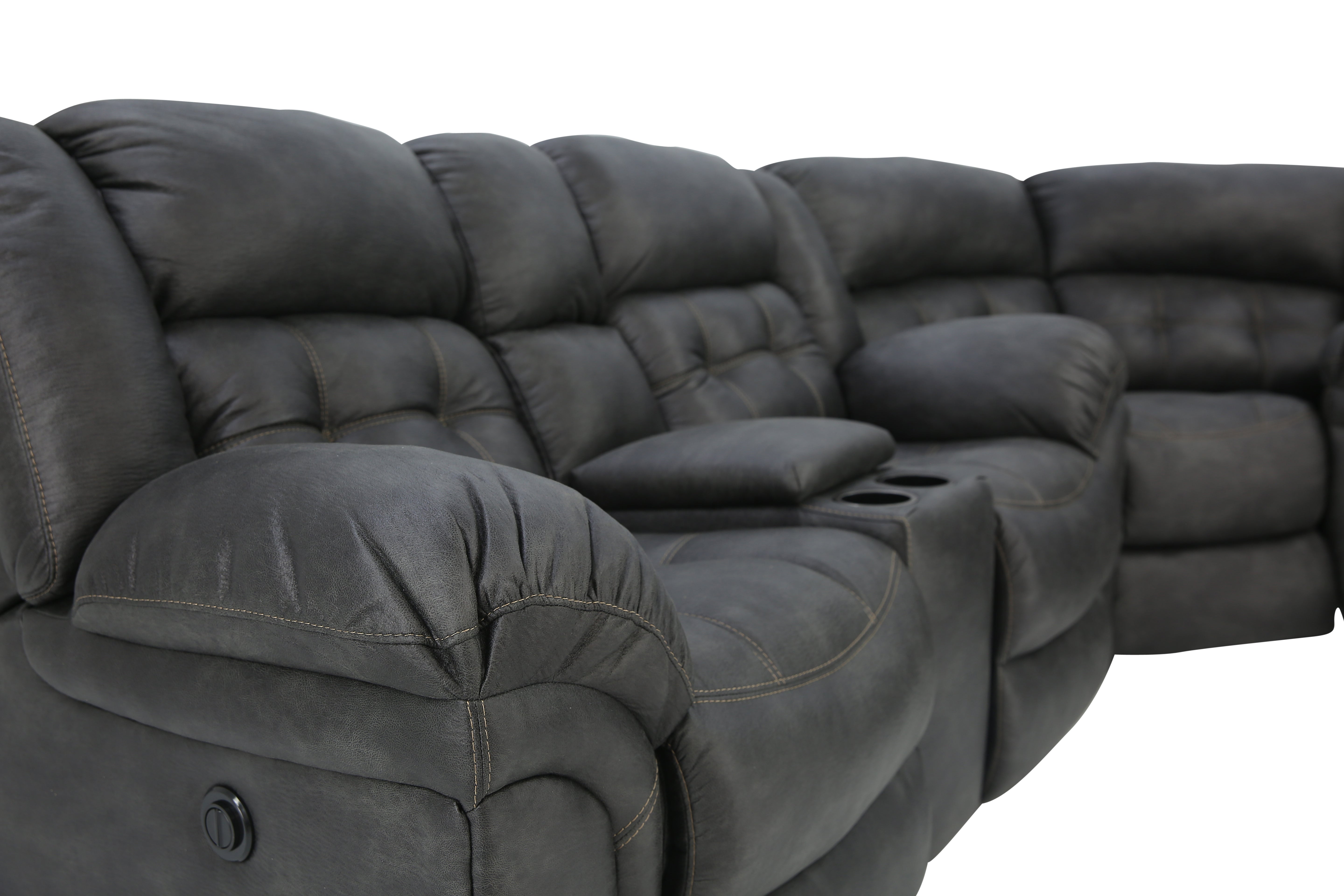 Haygen 3 Piece Power Sectional - Charcoal - Additional View 5