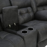 Haygen 3 Piece Power Sectional - Charcoal - Additional View 8