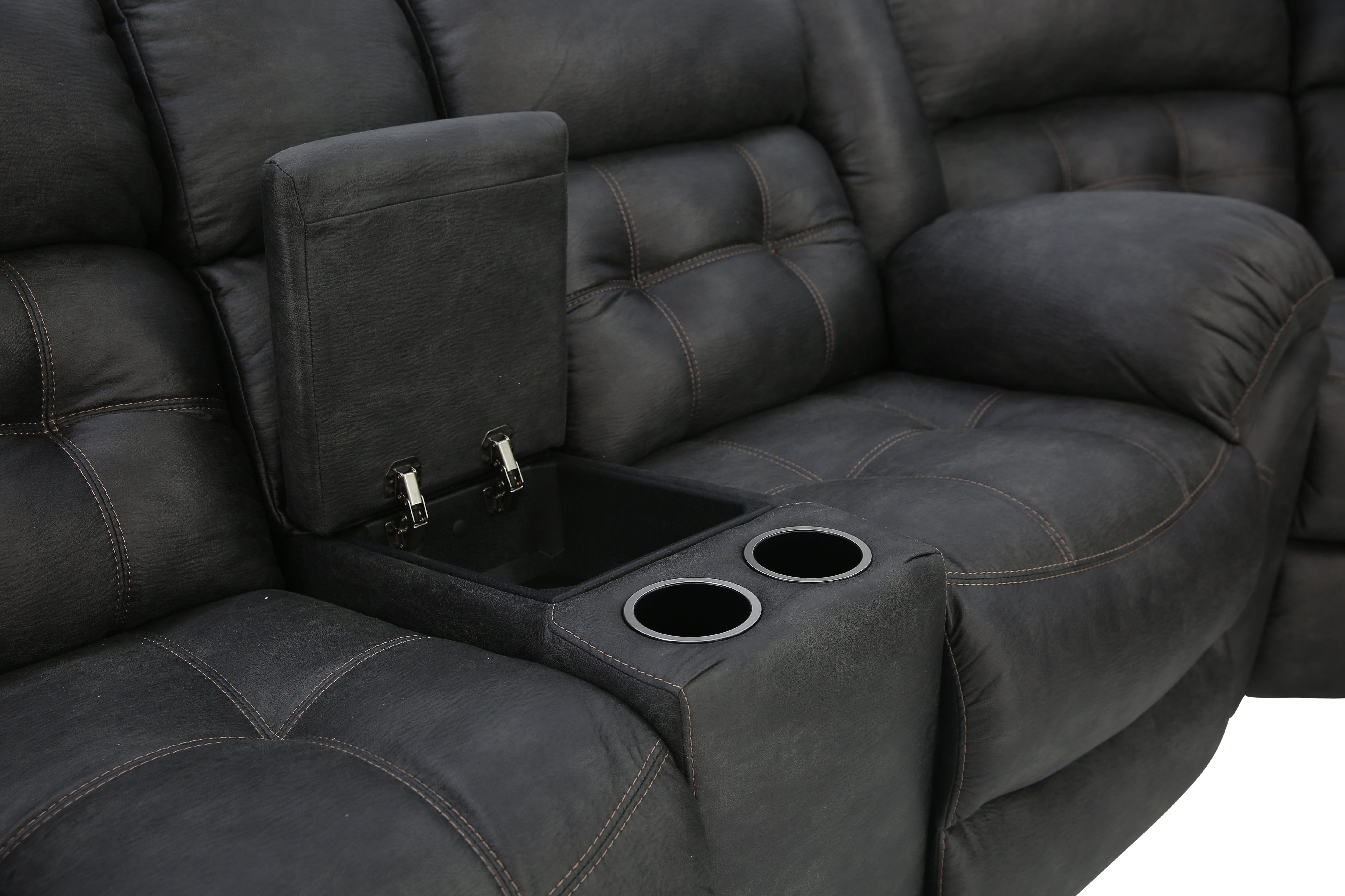 Haygen 3 Piece Power Sectional - Charcoal - Additional View 8