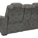 Ashley Furniture - Next-Gen Power Loveseat With Console - Slate - Dark Gray Faux Leather - Loveseats - Additional View 4
