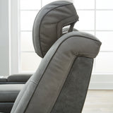Ashley Furniture - Next-Gen Power Loveseat With Console - Slate - Dark Gray Faux Leather - Loveseats - Additional View 6