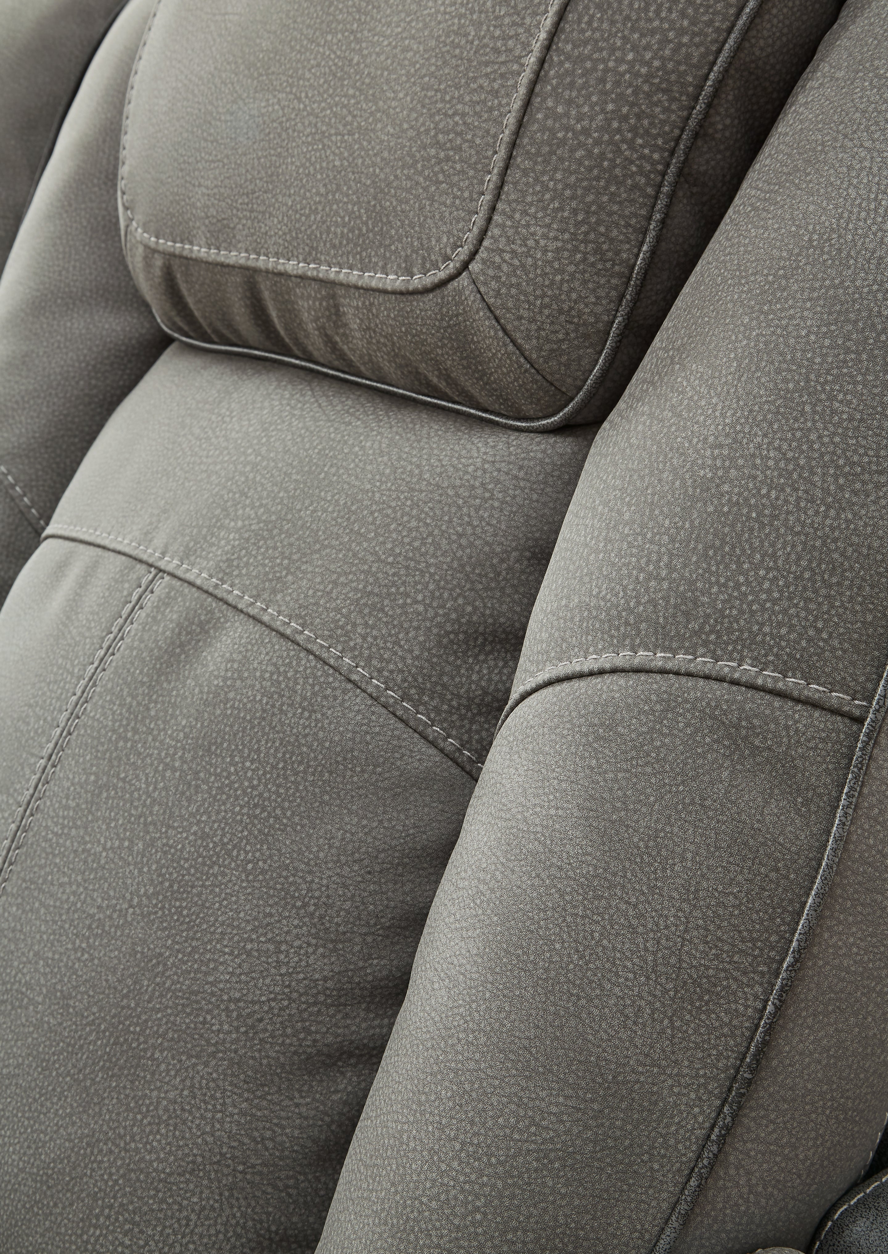 Ashley Furniture - Next-Gen Power Loveseat With Console - Slate - Dark Gray Faux Leather - Loveseats - Additional View 7