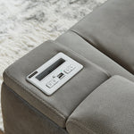 Ashley Furniture - Next-Gen Power Loveseat With Console - Slate - Dark Gray Faux Leather - Loveseats - Additional View 10