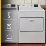 WHIRLPOOL WHITE 7.0CU ELECTRIC DRYER WITH SENSOR DRY AND WRINKLE SHIELD - Metal - Dryers - Additional View 9