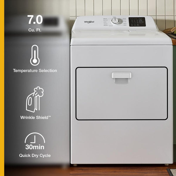 WHIRLPOOL WHITE 7.0CU ELECTRIC DRYER WITH SENSOR DRY AND WRINKLE SHIELD - Metal - Dryers - Additional View 15