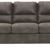 Ashley Furniture - NAVI SMOKE SOFA - Dark Gray Faux Leather - Sofas