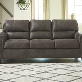 Ashley Furniture - NAVI SMOKE SOFA - Dark Gray Faux Leather - Sofas - Additional View 1