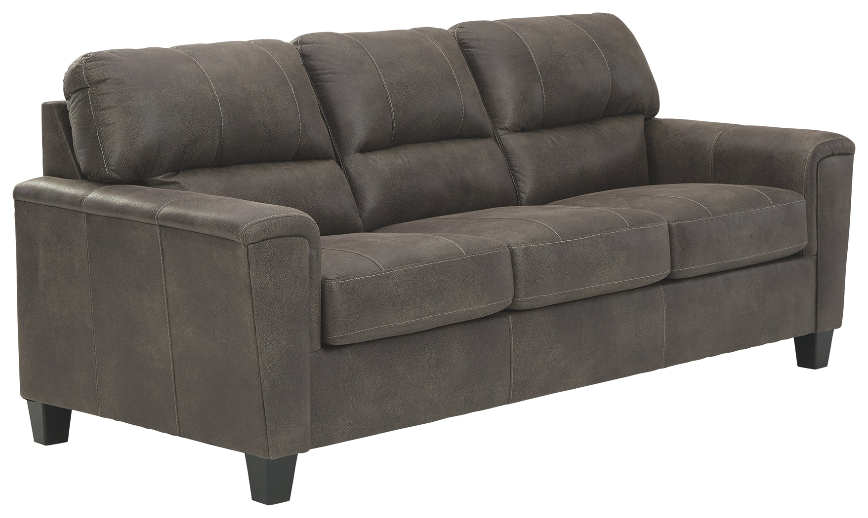 Ashley Furniture - NAVI SMOKE SOFA - Dark Gray Faux Leather - Sofas - Additional View 2