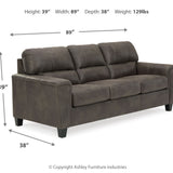 Ashley Furniture - NAVI SMOKE SOFA - Dark Gray Faux Leather - Sofas - Additional View 3