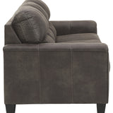 Ashley Furniture - NAVI SMOKE SOFA - Dark Gray Faux Leather - Sofas - Additional View 4