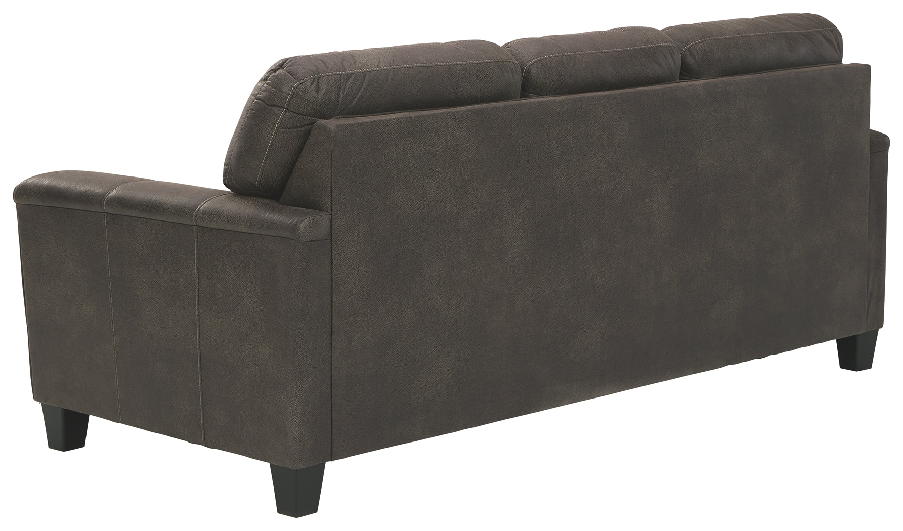 Ashley Furniture - NAVI SMOKE SOFA - Dark Gray Faux Leather - Sofas - Additional View 5