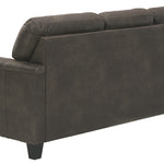 Ashley Furniture - NAVI SMOKE SOFA - Dark Gray Faux Leather - Sofas - Additional View 5