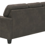 Ashley Furniture - NAVI SMOKE SOFA - Dark Gray Faux Leather - Sofas - Additional View 5
