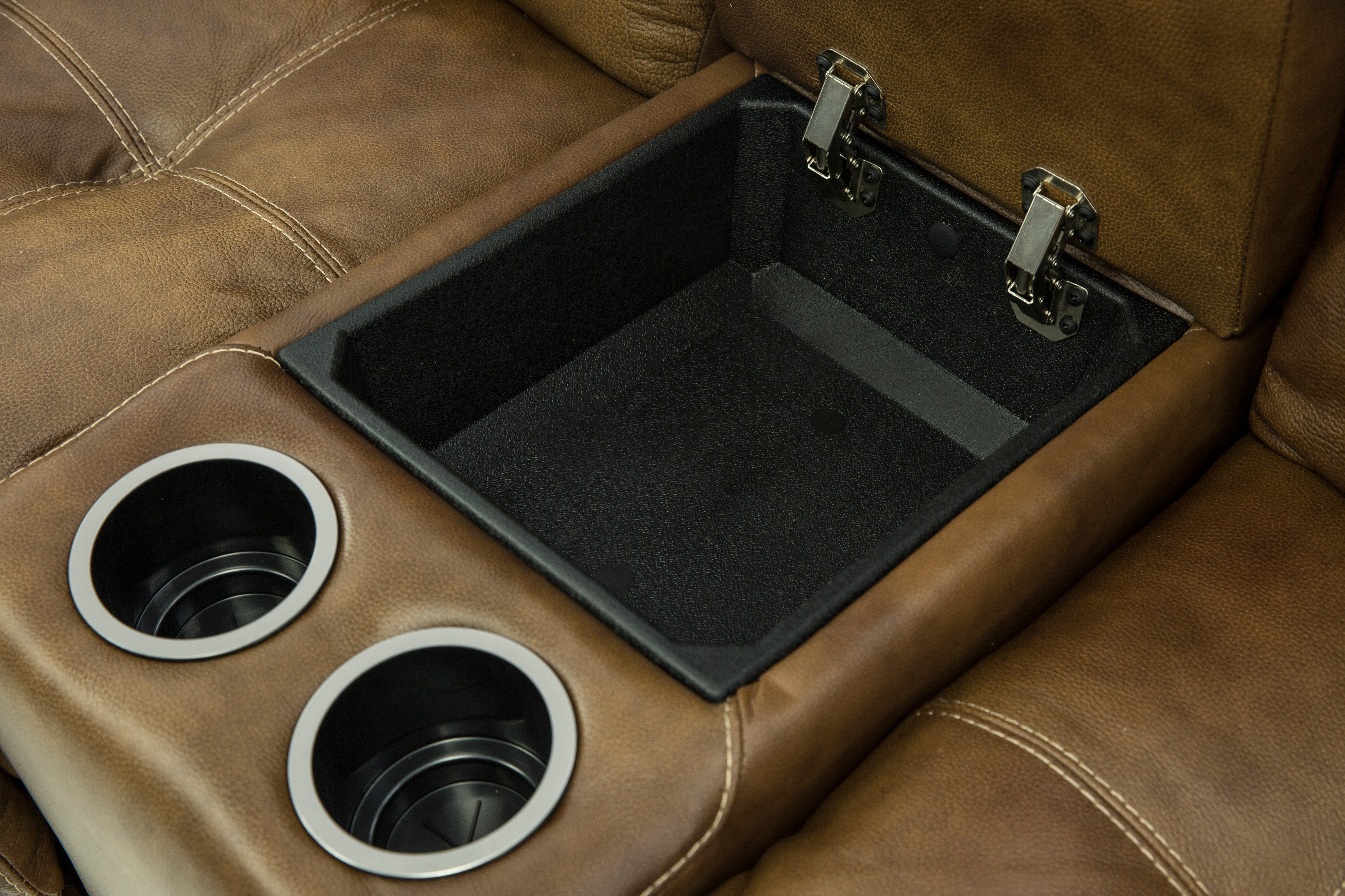 Hudson Leather Reclining Loveseat With Console - Saddle - Additional View 5