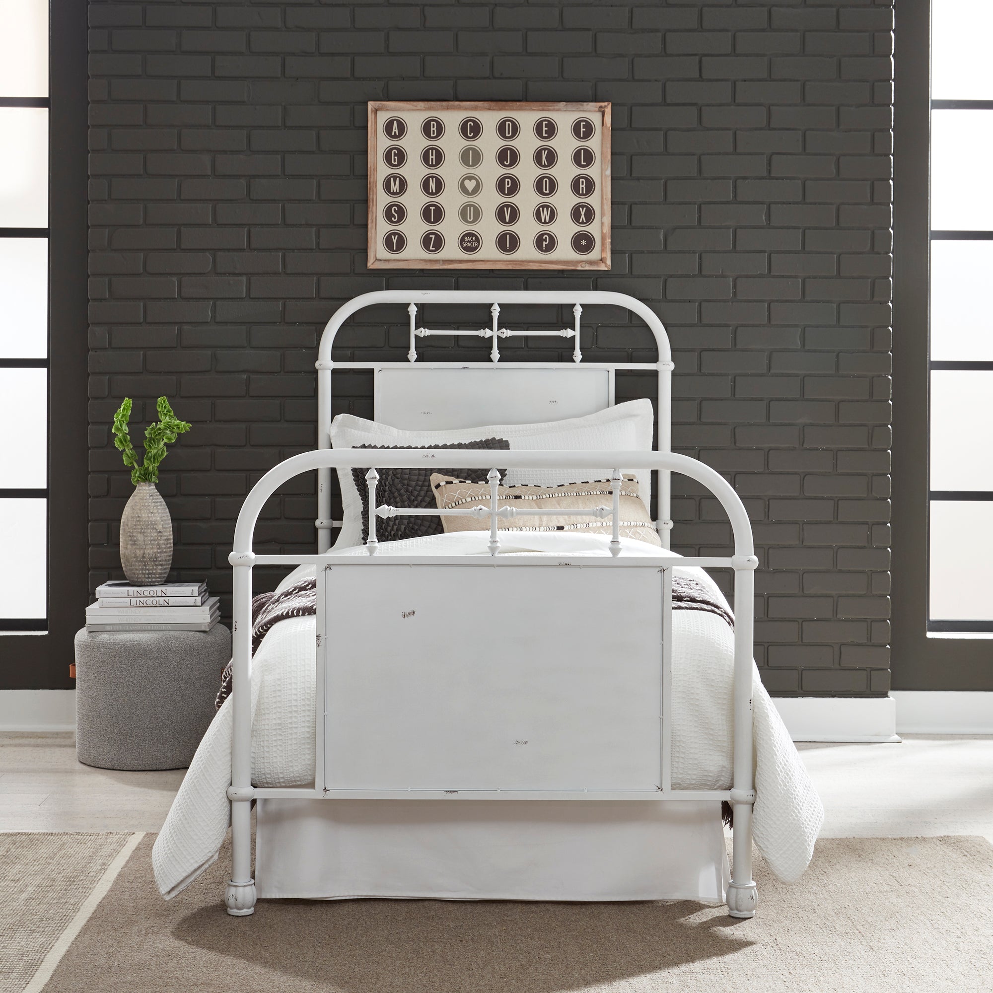 Liberty Furniture - Jolene Antique Twin Bed - White - Metal - Beds