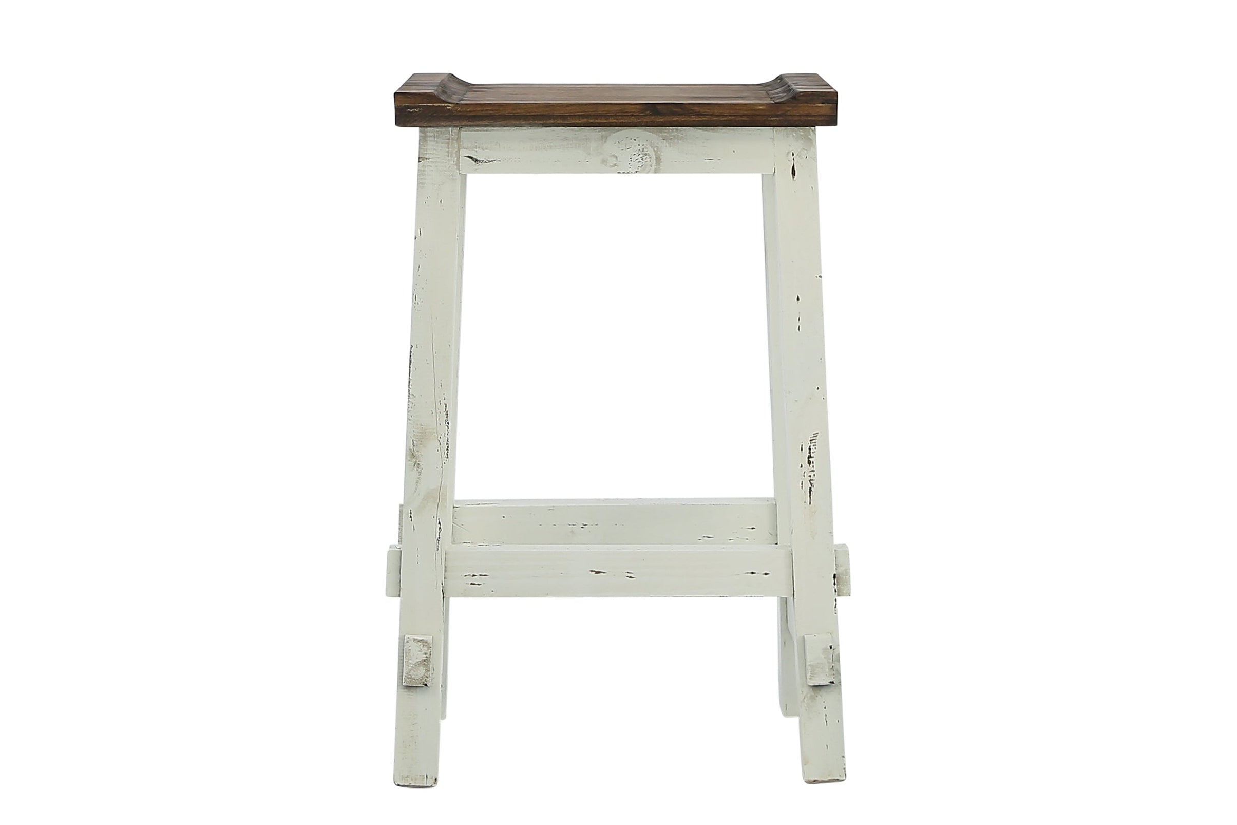 Lawman 30" Saddle Stool - White