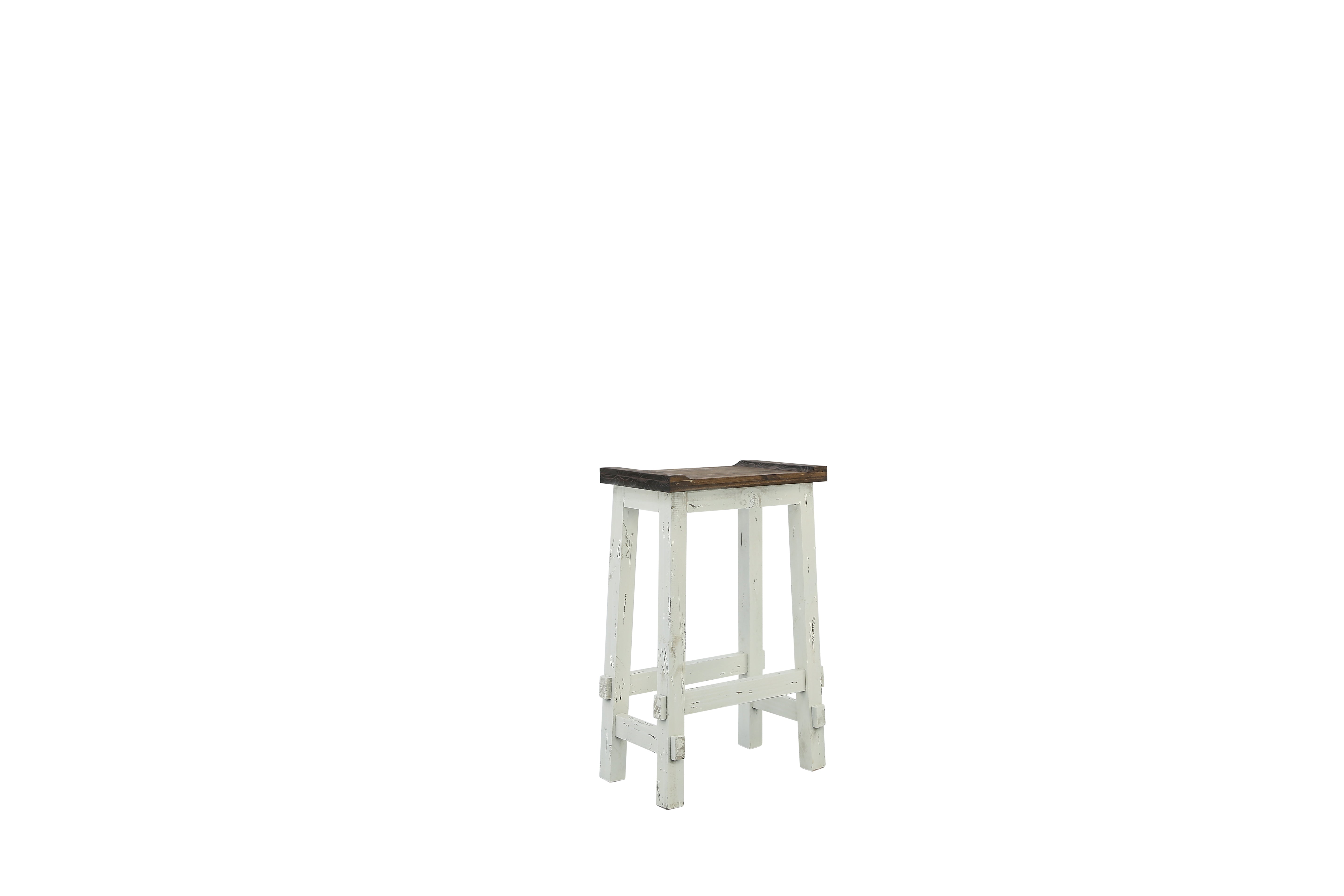 Lawman 30" Saddle Stool - White - Additional View 1