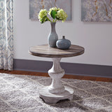 Liberty Furniture - SEDONA ROUND END TABLE - White|Dark Brown Wood - Tables - Additional View 1