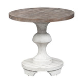 Liberty Furniture - SEDONA ROUND END TABLE - White|Dark Brown Wood - Tables - Additional View 2