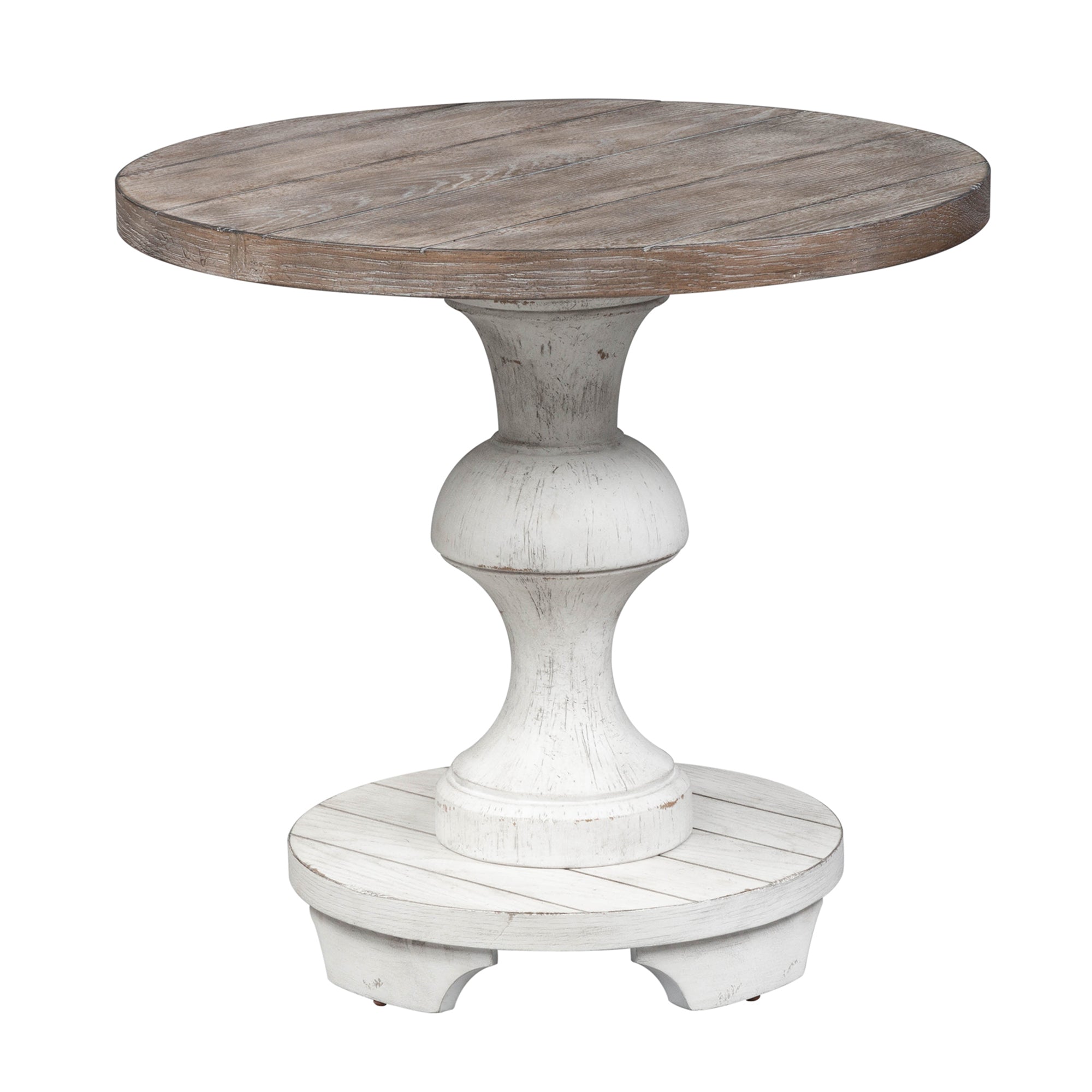 Liberty Furniture - SEDONA ROUND END TABLE - White|Dark Brown Wood - Tables - Additional View 2