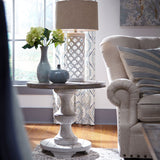 Liberty Furniture - SEDONA ROUND END TABLE - White|Dark Brown Wood - Tables - Additional View 6