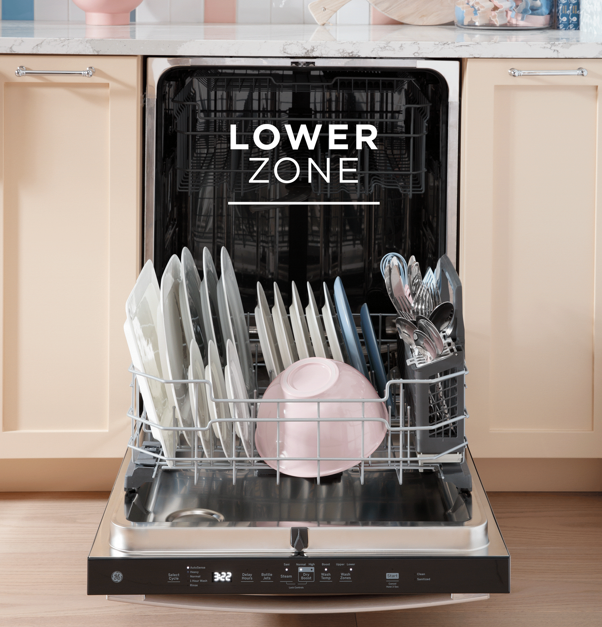 GE BLACK TOP CONTROL STAINLESS STEEL INTERIOR DISHWASHER - Dishwashers - Additional View 18