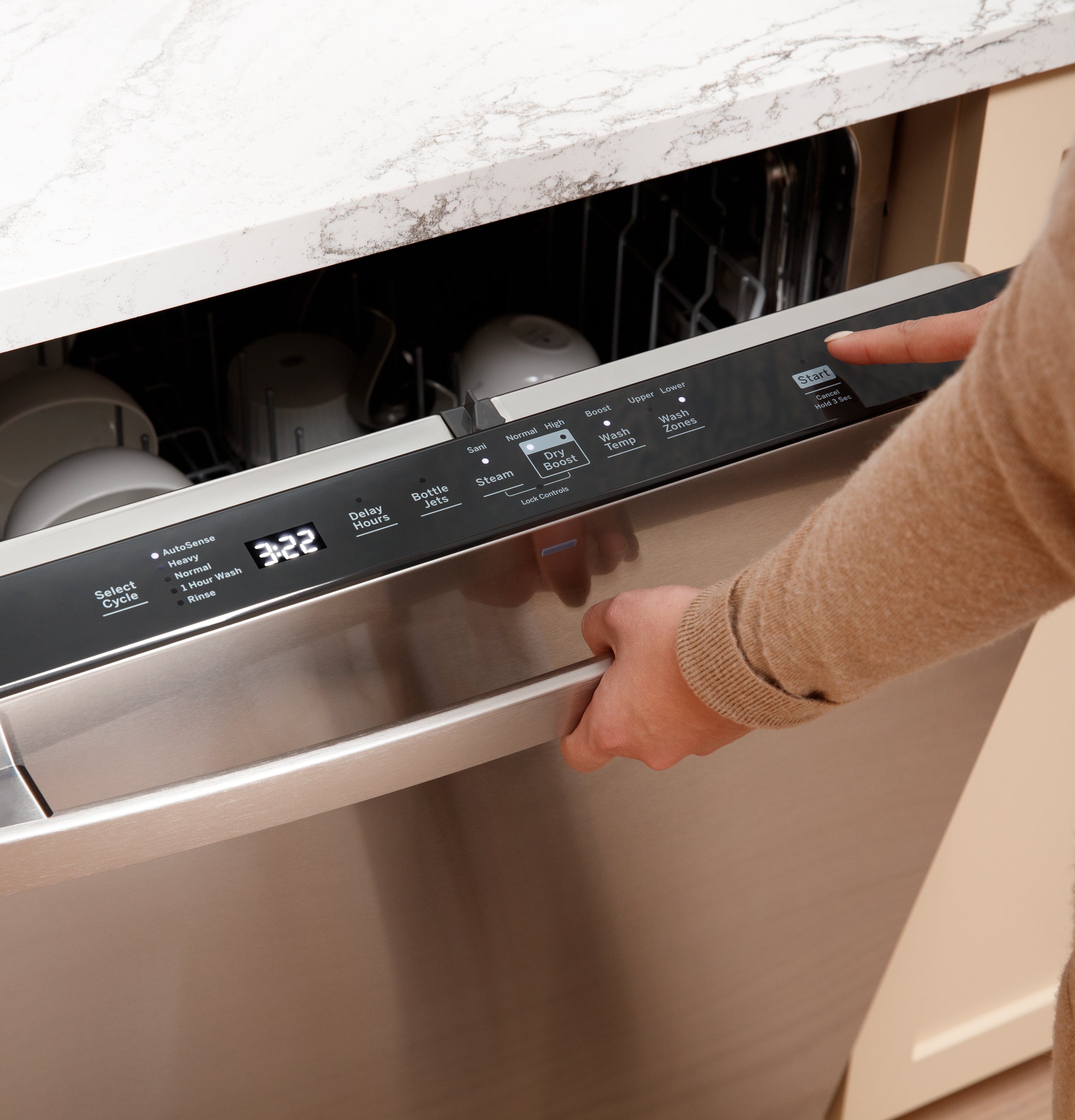 GE BLACK TOP CONTROL STAINLESS STEEL INTERIOR DISHWASHER - Dishwashers - Additional View 26