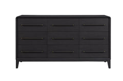 Bernards - Elure 9-Drawer Dresser - Black Wood - Dresser & Mirror