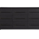 Bernards - Elure 9-Drawer Dresser - Black Wood - Dresser & Mirror