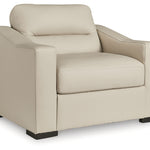 Ashley Furniture - TRESURE TROVE ALMOND OVERSIZED CHAIR - White Leather Match - Chairs