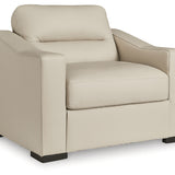 Ashley Furniture - TRESURE TROVE ALMOND OVERSIZED CHAIR - White Leather Match - Chairs