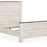Ashley Furniture - Willowton Queen Bed - Beige Wood - Beds