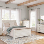 Ashley Furniture - Willowton Queen Bed - Beige Wood - Beds - Additional View 2