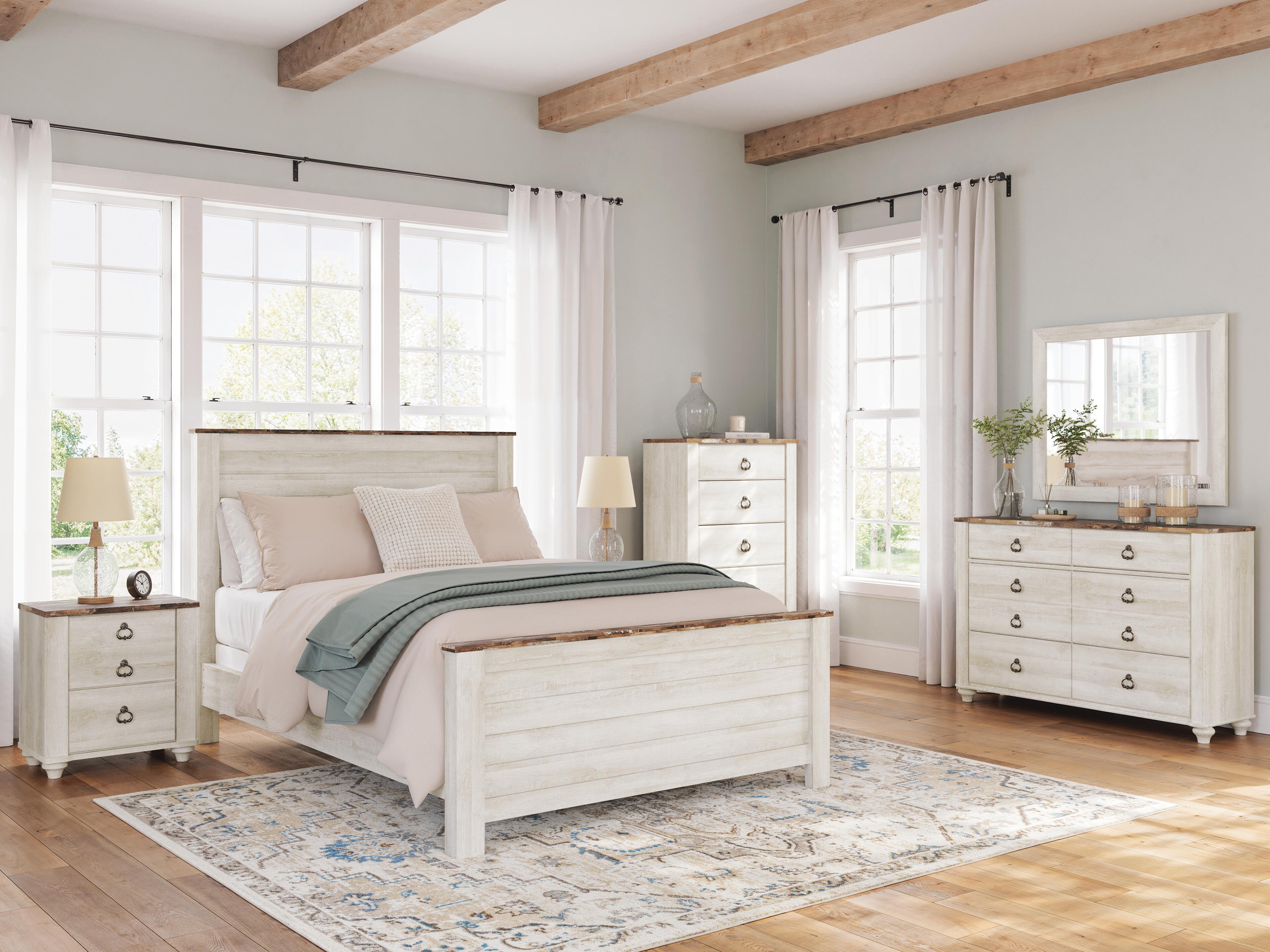 Ashley Furniture - Willowton Queen Bed - Beige Wood - Beds - Additional View 2