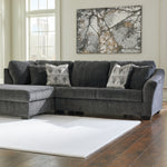 Ashley Furniture - Biddeford Ebony 2 Piece Sectional - Black Fabric - Sectionals - Additional View 1