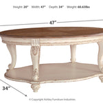 Ashley Furniture - REALYN OVAL COCKTAIL TABLE - Light Brown Wood - Tables - Additional View 3
