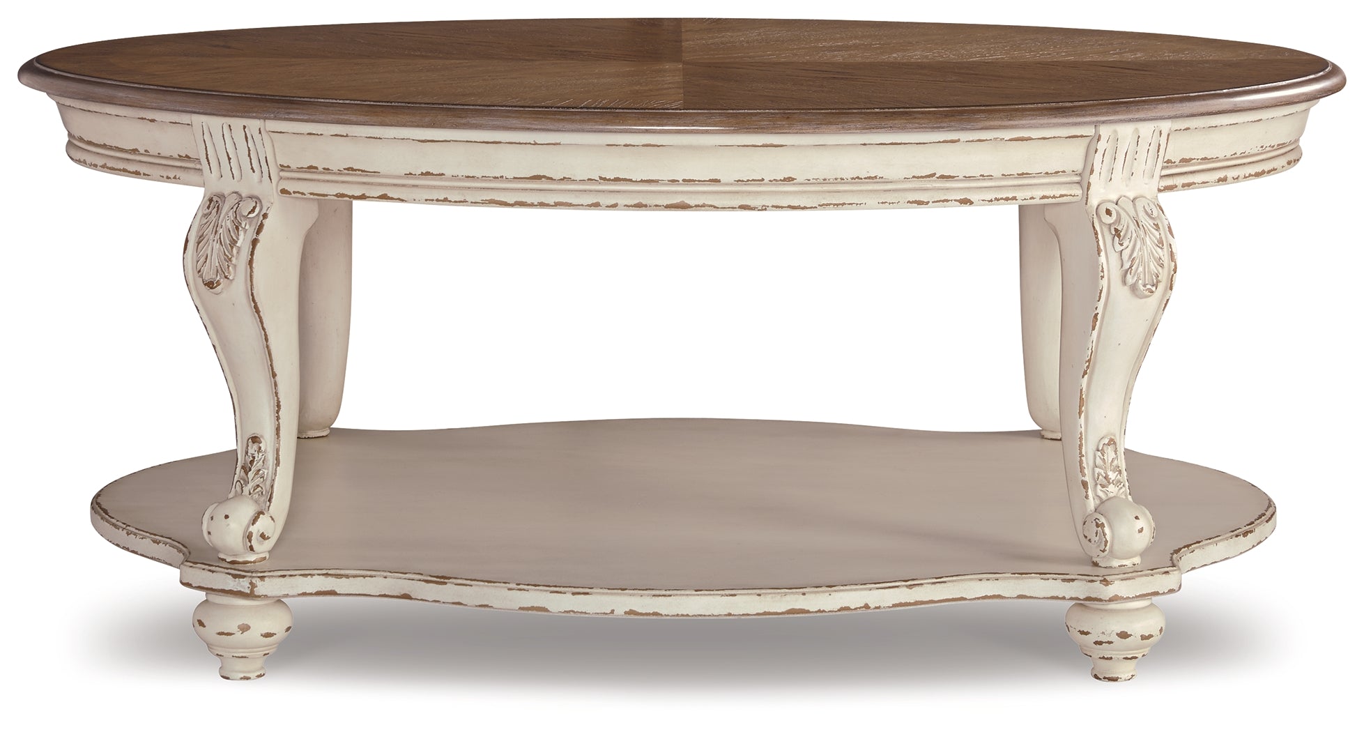 Ashley Furniture - REALYN OVAL COCKTAIL TABLE - Light Brown Wood - Tables - Additional View 4