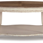 Ashley Furniture - REALYN OVAL COCKTAIL TABLE - Light Brown Wood - Tables - Additional View 4