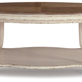 Ashley Furniture - REALYN OVAL COCKTAIL TABLE - Light Brown Wood - Tables - Additional View 4