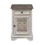 Liberty Furniture - MAGNOLIA MANOR CHAIR SIDE TABLE - White|Dark Brown Wood - Tables