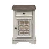 Liberty Furniture - MAGNOLIA MANOR CHAIR SIDE TABLE - White|Dark Brown Wood - Tables
