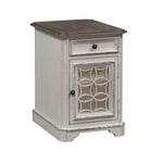 Liberty Furniture - MAGNOLIA MANOR CHAIR SIDE TABLE - White|Dark Brown Wood - Tables - Additional View 2