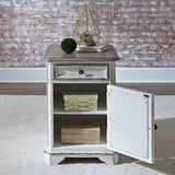 Liberty Furniture - MAGNOLIA MANOR CHAIR SIDE TABLE - White|Dark Brown Wood - Tables - Additional View 5