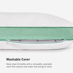 Bedgear - Level Transition 0.0 Stomach Sleeper Pillow - White|Green Fabric - Pillows - Additional View 4